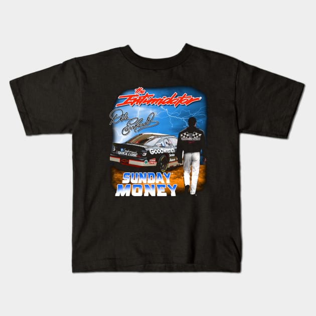 Dale Earnhardt Sunday Money Kids T-Shirt by ganisfarhan